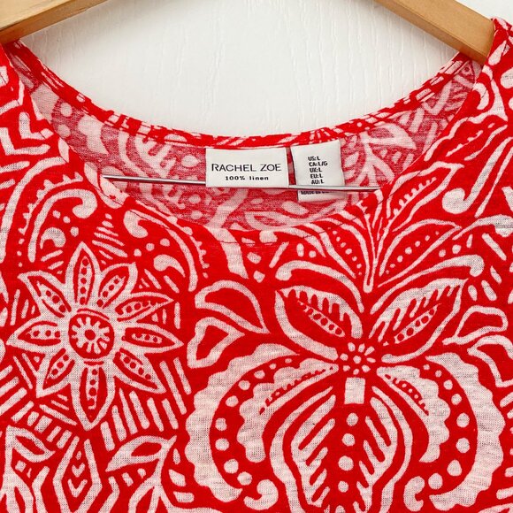 Rachel Zoe - 100% Linen Bohemian Print Lightweight Top - Picture 2 of 5